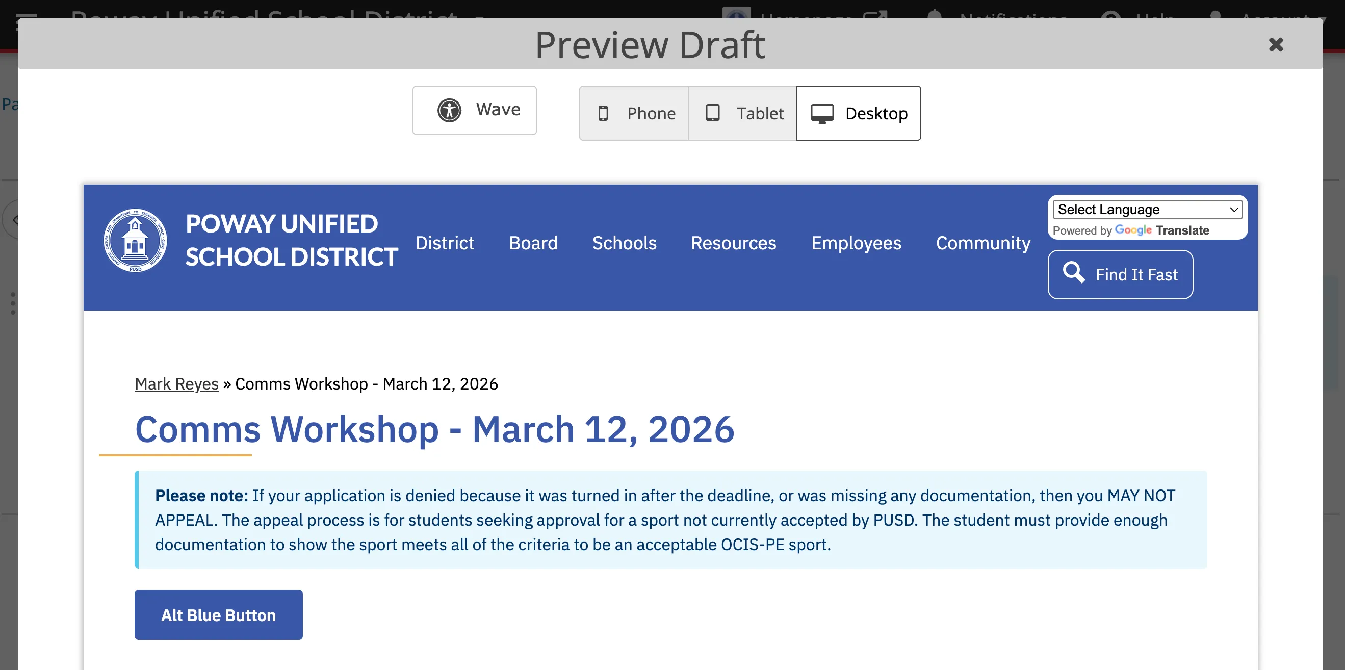 Preview Draft - Desktop