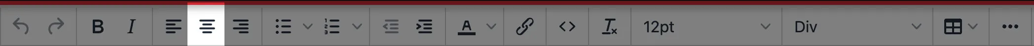 Toolbar Ailgn Center