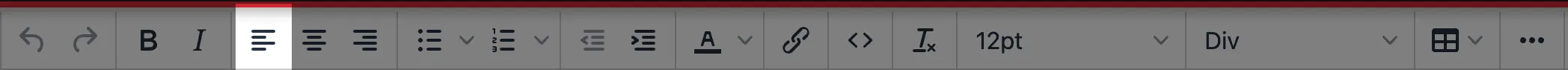 Toolbar Ailgn Left