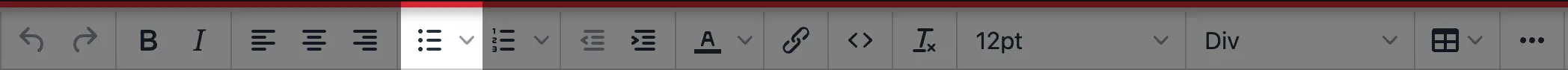 Toolbar Bullet List