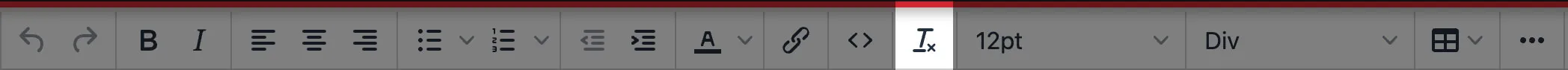 Toolbar Clear Formatting