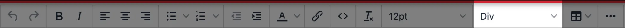 Toolbar Formats