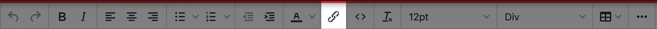 Toolbar Insert Edit Link