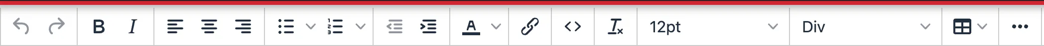 WYSIWYG Toolbar